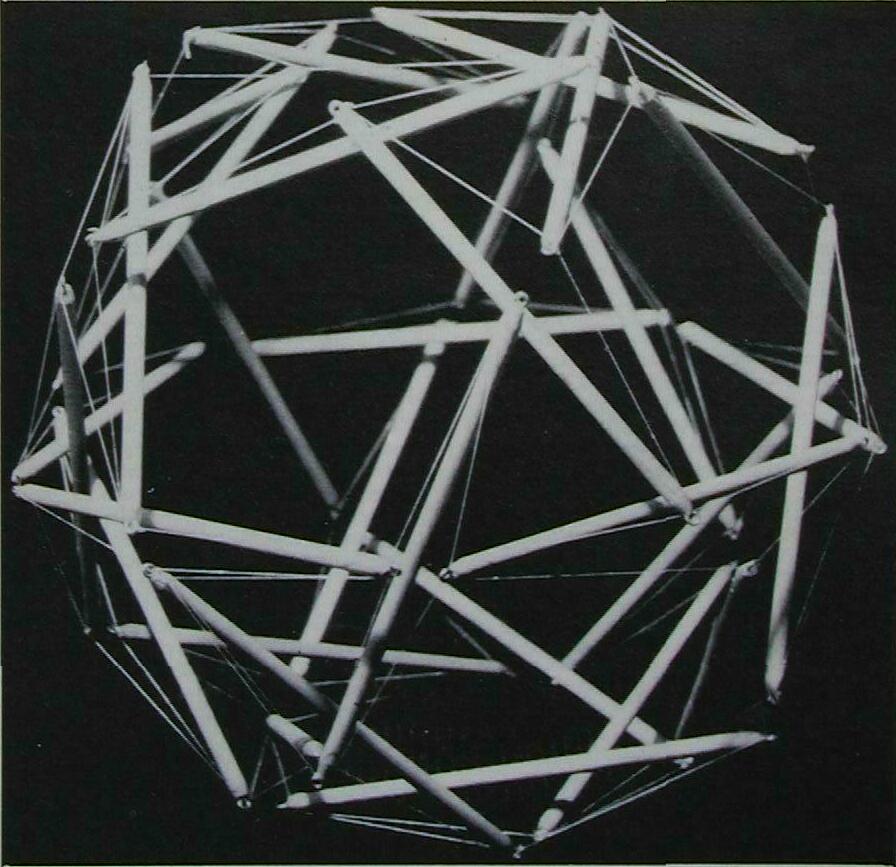 Icosidodecahedron tensegrity in, 3-dimensions