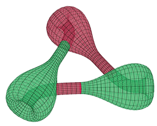 Suggestive image offered by a triple Klein bottle 