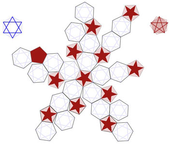 Animation of Islamic star and Star of David together