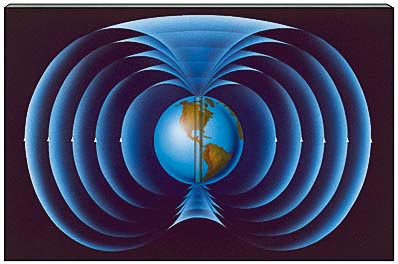 Impressionistic depiction of the Earth's magnetosphere