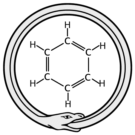 Benzene molecule in KekulÉ's dream 