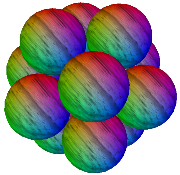 Icosahedron -- spheres packed
