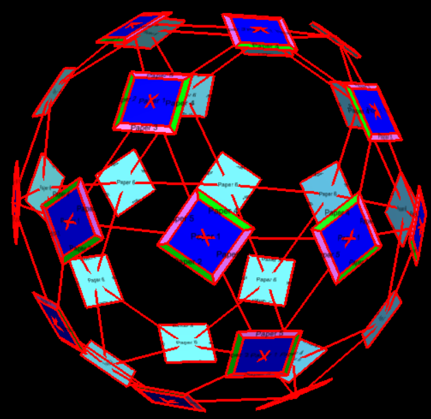 Projection of mapping on icosidodecahedron onto a sphere 