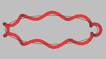 Helical coil around an invisible torus 