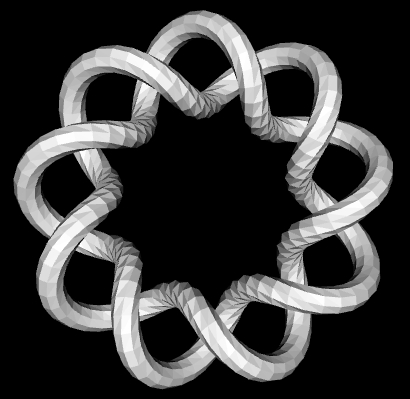Continuous toroidal knot with 9 windings 