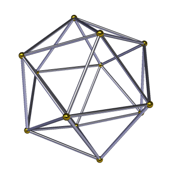 Rotation of 3D icosahedral framework of 30 edges 