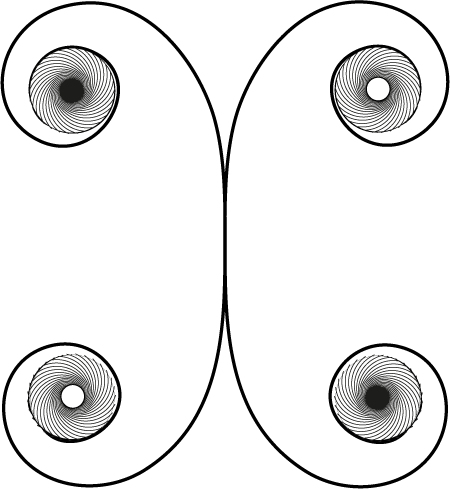 Integration of 4 spiral variants into a double Euler spiral 