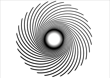 Interference patterns between co-centric rotating spirals