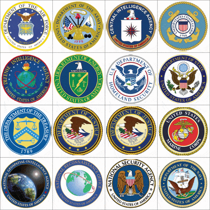 Animation of logos of US Intelligence Community
