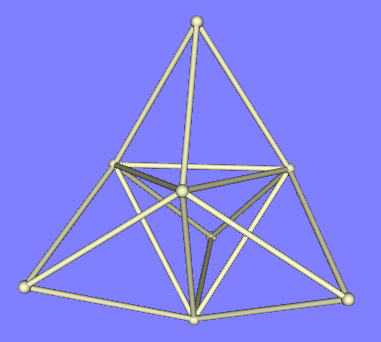 Schematic basis for NATO symbol in 3D on augmented tetrahedron