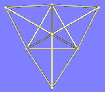 Schematic basis for NATO symbol in 3D on augmented tetrahedron