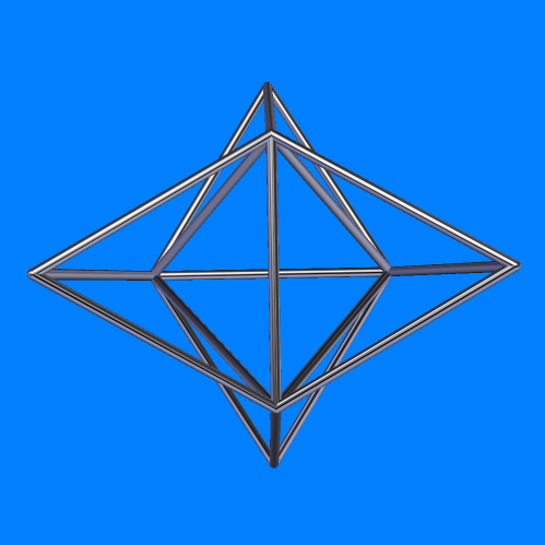 Augmented tetrahedron as a symbol of NATO in 3D
