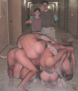Prisoners held in the Abu Ghraib prison in Iraq 