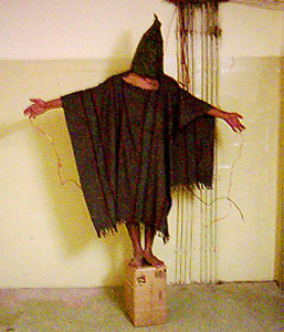 Prisoners held in the Abu Ghraib prison in Iraq 