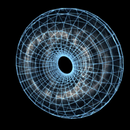 Projection of a Clifford torus performing a simple rotation 