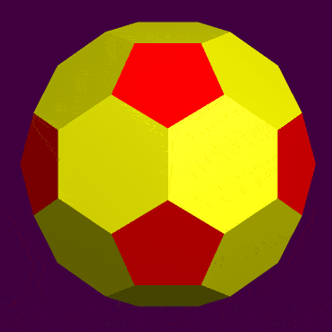 Morphing truncated icosahedron by augmentation