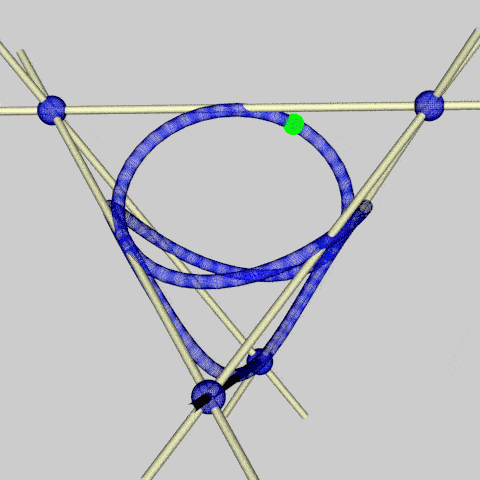 Animation of tennis-ball curve in tetrahedron