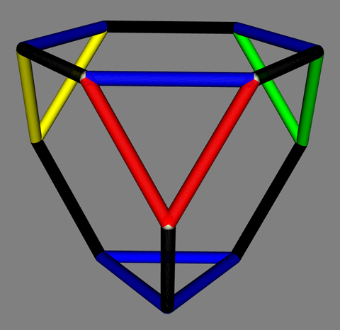 Colouring truncated tetrahedron to for q-analysis of higher dimensional comprehension