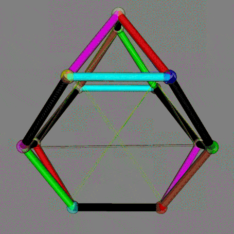 Animation of outline of 6 internal rectangles of truncated tetrahedron