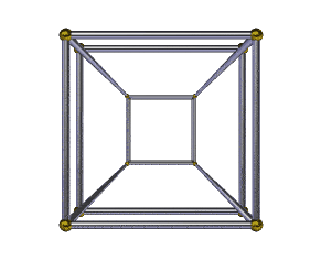 Animation of cubic hyperprism or tesseract