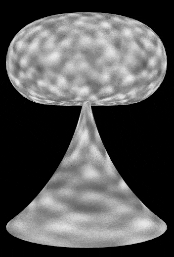 Experimental dynamic mushroom-cloud models in 3D 