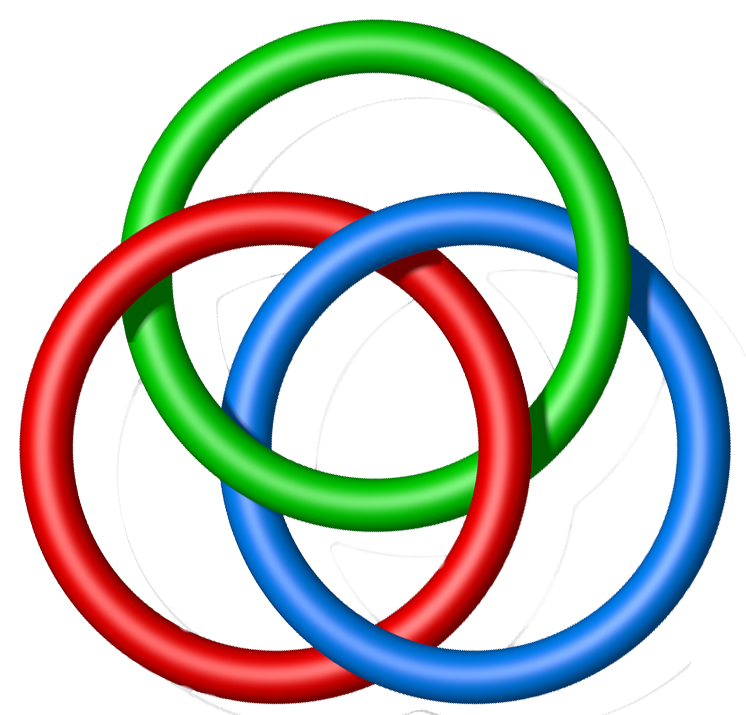 Common representation of Borromean rings  in 2D